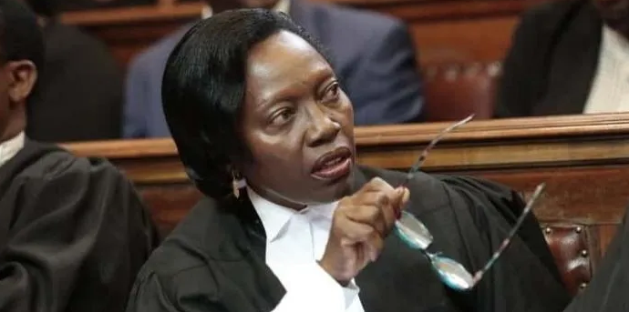 MARTHA KARUA STORMS OUT OF THE SUPREME COURT.
